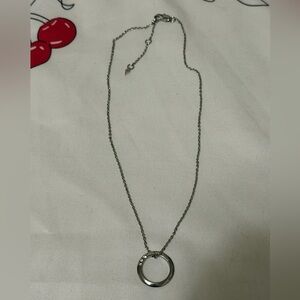 Fossil Silver Necklace Round Pendant Necklace